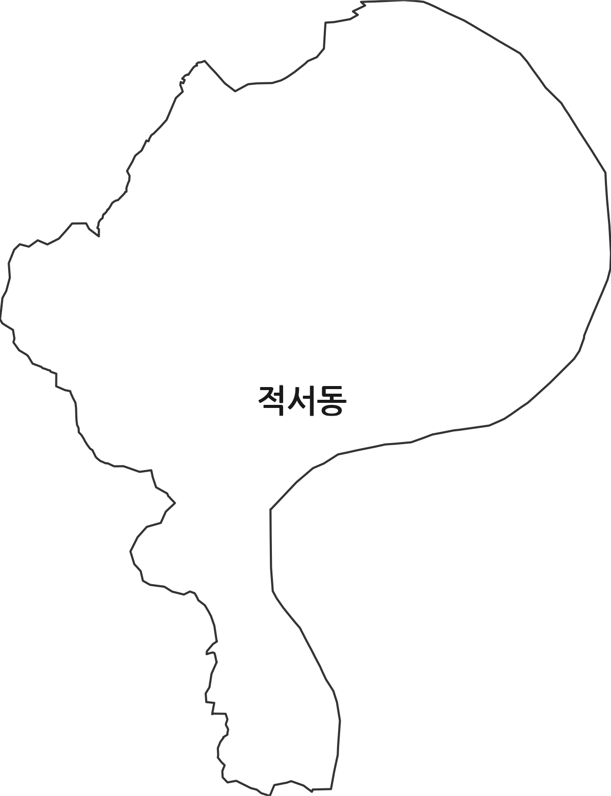 경상북도 영주시 적서동 법정동 행정구역 경계 지도