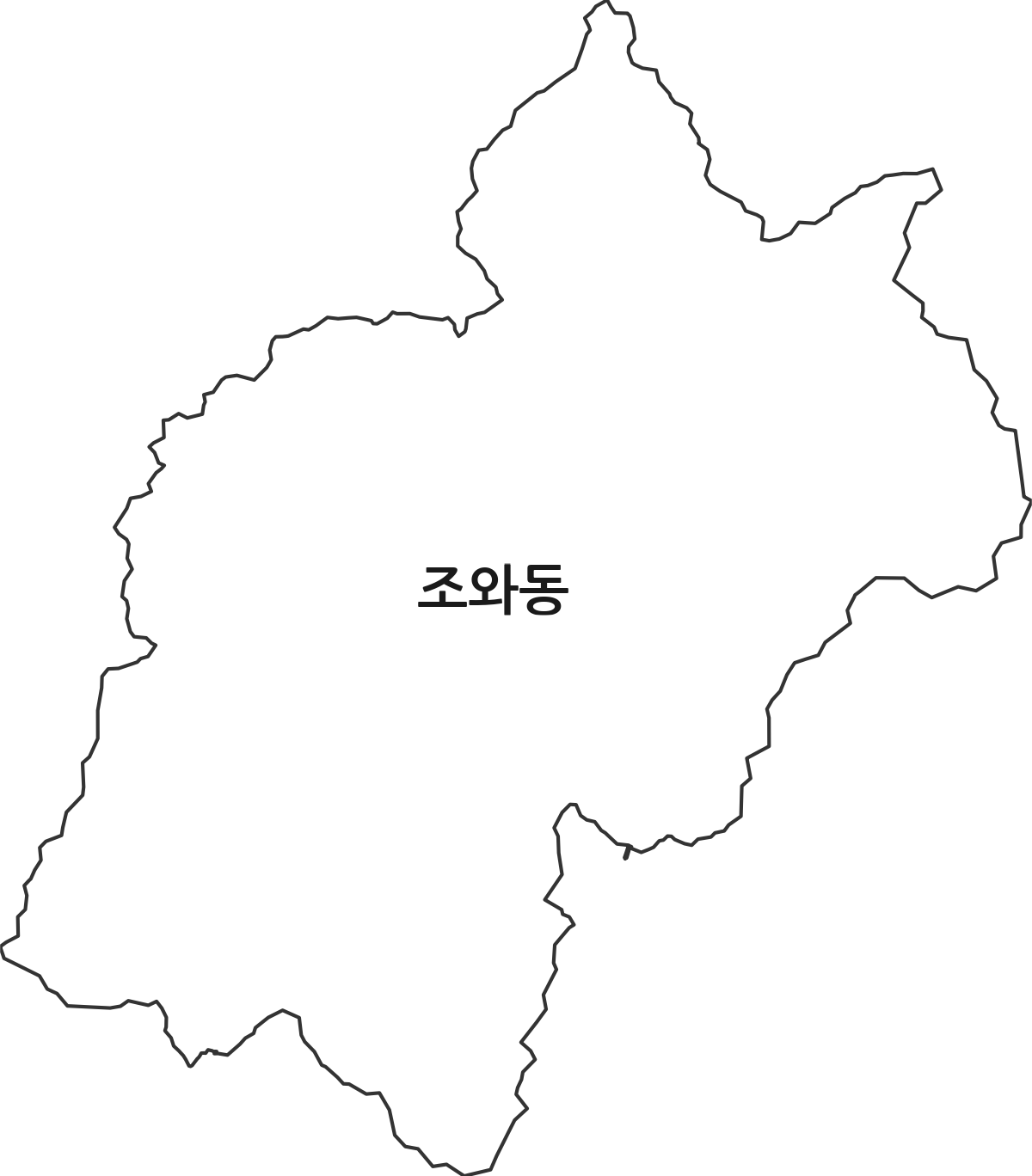 경상북도 영주시 조와동 법정동 행정구역 경계 지도