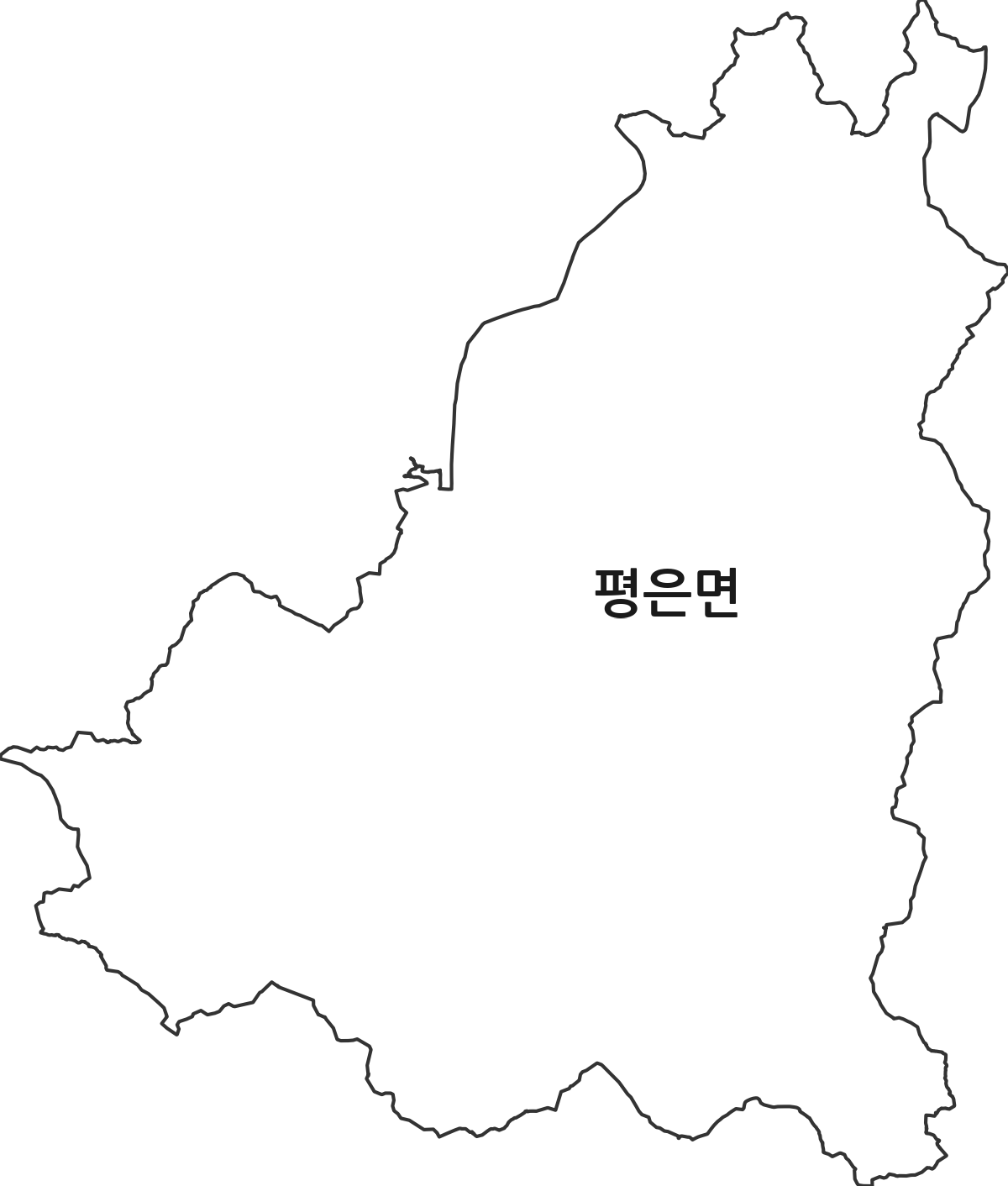 경상북도 영주시 평은면 법정동 행정구역 경계 지도