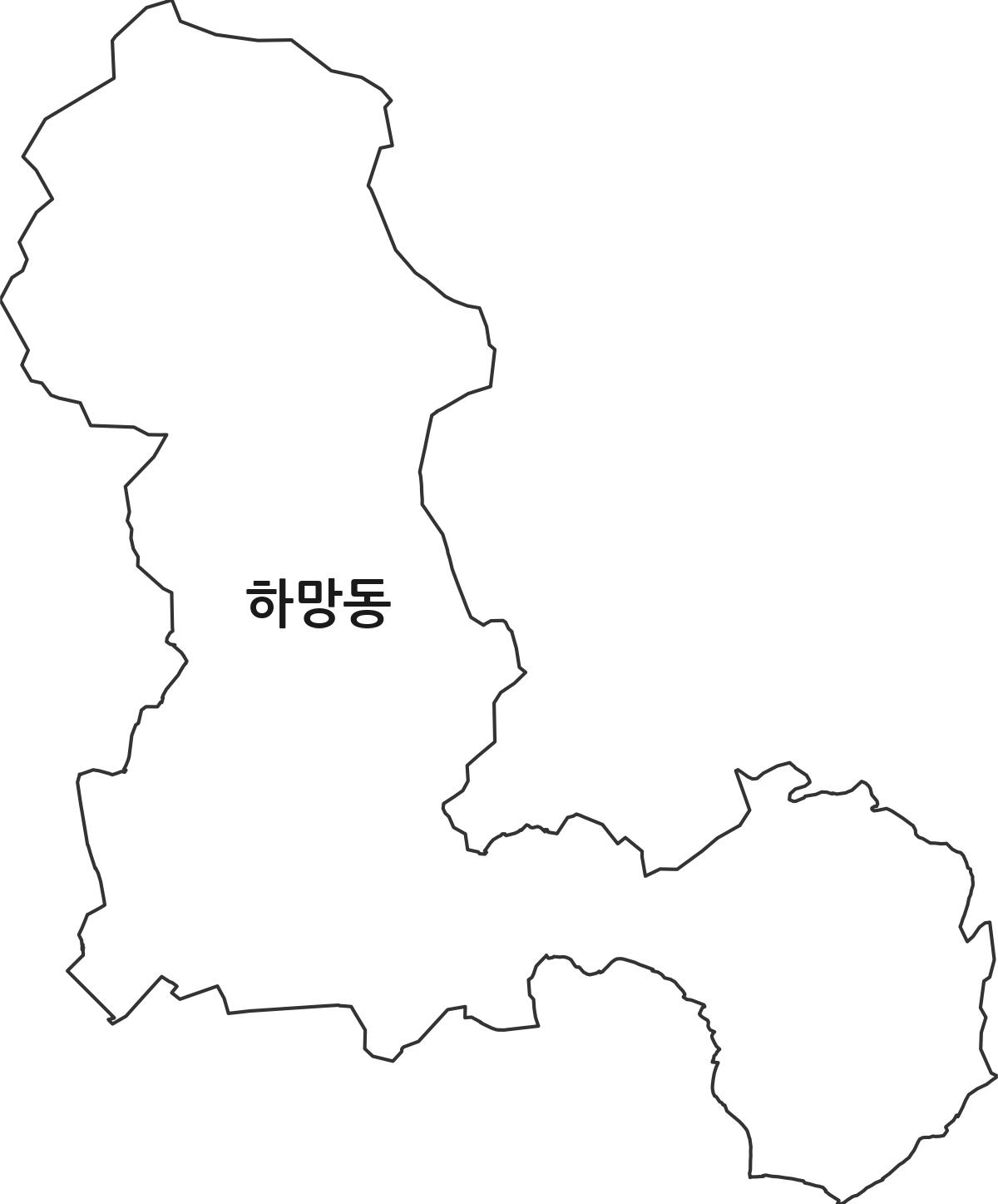경상북도 영주시 하망동 법정동 행정구역 경계 지도