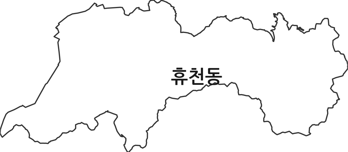 경상북도 영주시 휴천동 법정동 행정구역 경계 지도