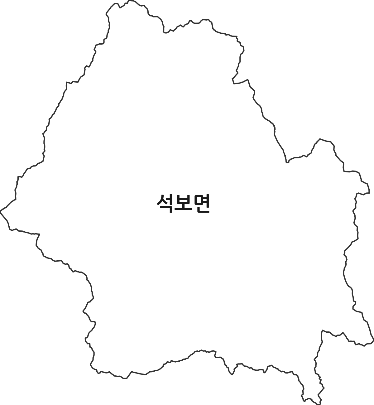 경상북도 영양군 석보면 행정동 행정구역 경계 지도
