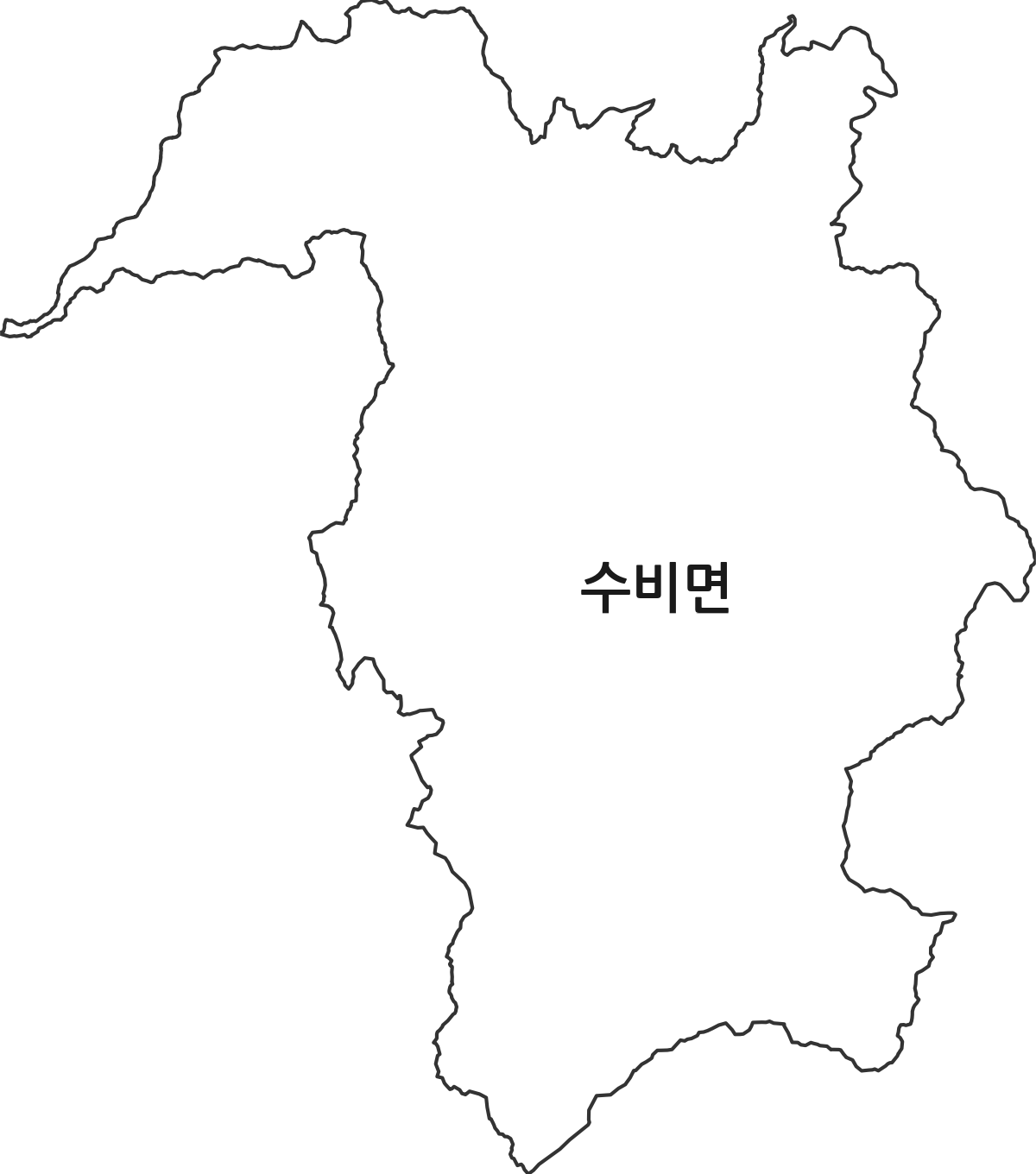 경상북도 영양군 수비면 행정동 행정구역 경계 지도