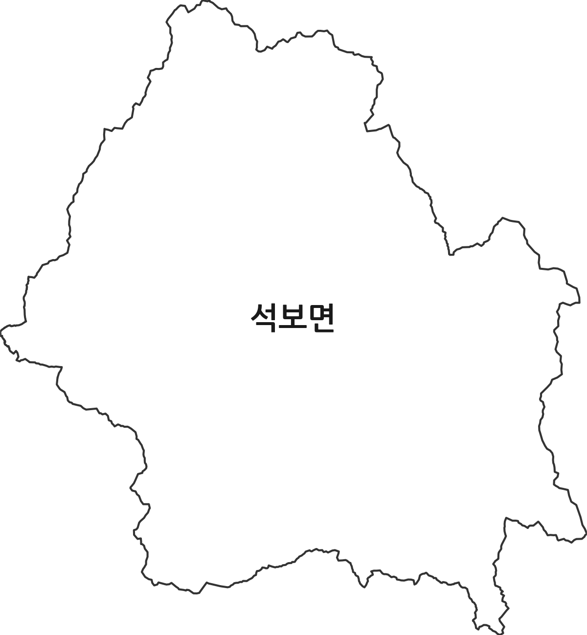 경상북도 영양군 석보면 법정동 행정구역 경계 지도