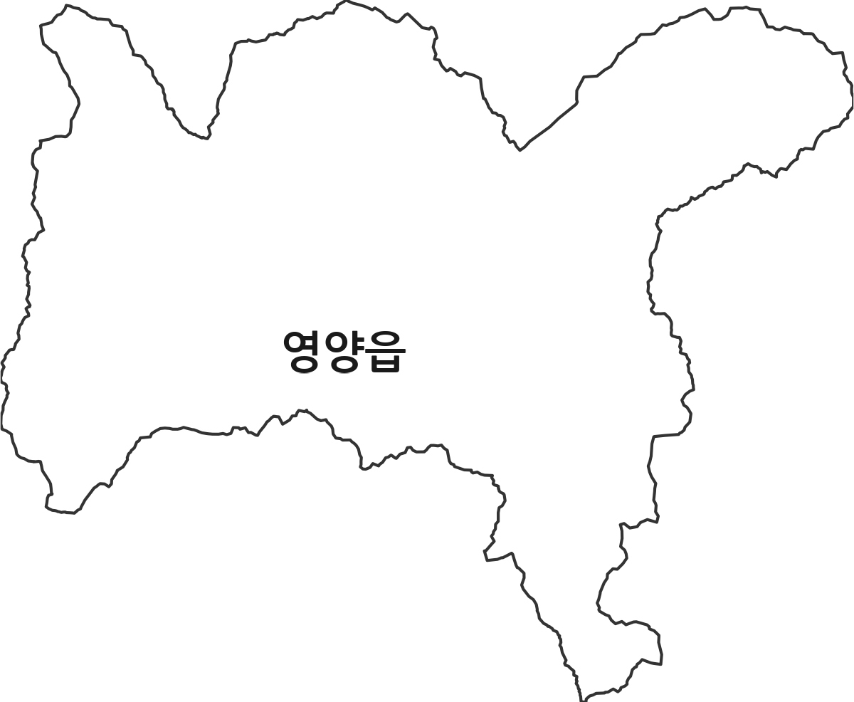 경상북도 영양군 영양읍 법정동 행정구역 경계 지도