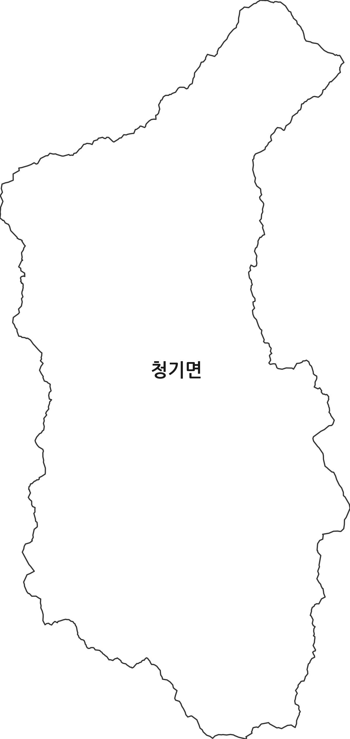 경상북도 영양군 청기면 법정동 행정구역 경계 지도