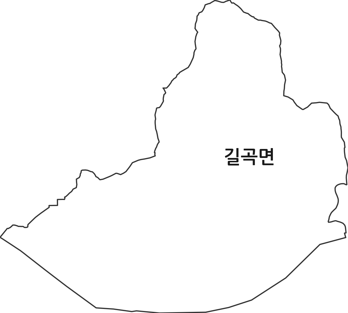 경상남도 창녕군 길곡면 행정동 행정구역 경계 지도