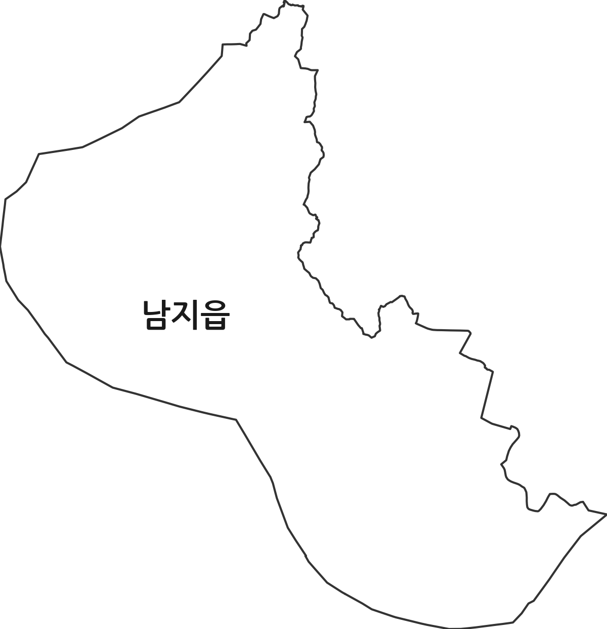 경상남도 창녕군 남지읍 행정동 행정구역 경계 지도