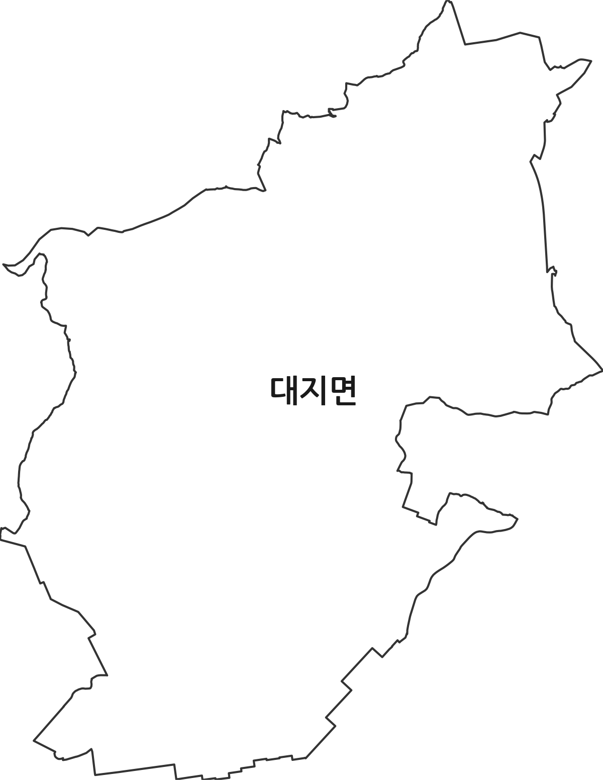 경상남도 창녕군 대지면 행정동 행정구역 경계 지도