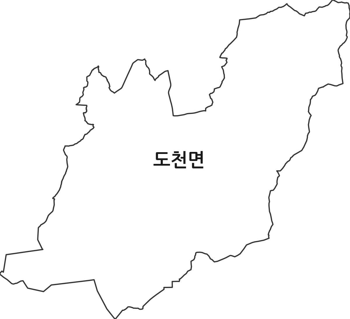 경상남도 창녕군 도천면 행정동 행정구역 경계 지도