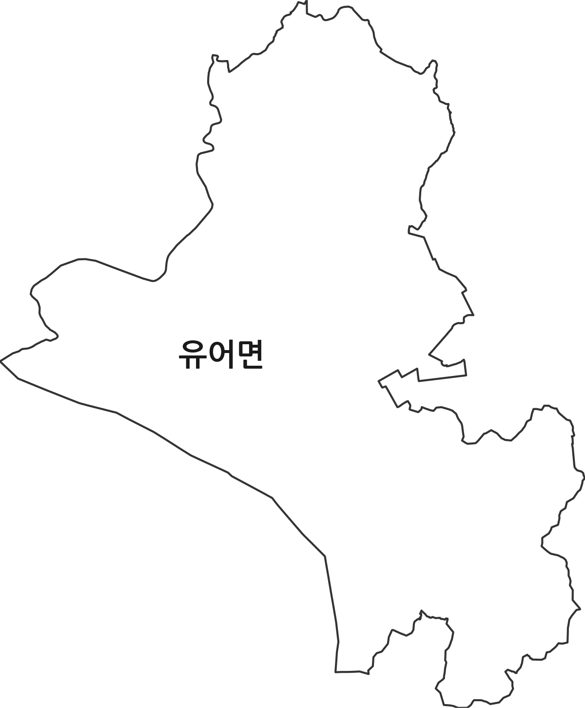 경상남도 창녕군 유어면 행정동 행정구역 경계 지도