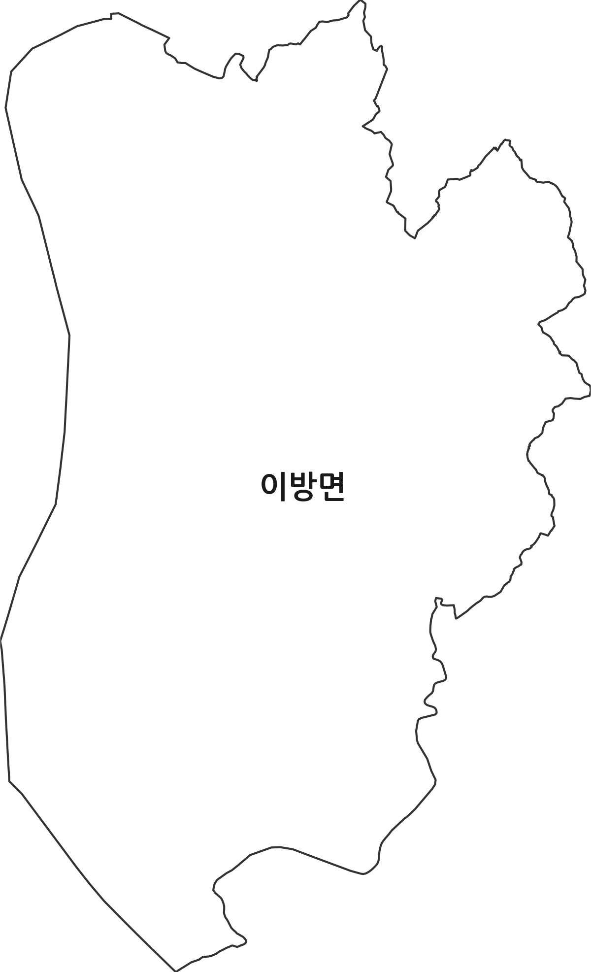 경상남도 창녕군 이방면 행정동 행정구역 경계 지도