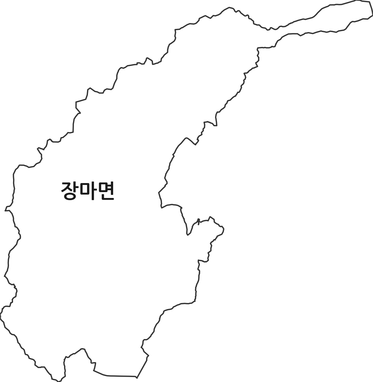경상남도 창녕군 장마면 행정동 행정구역 경계 지도