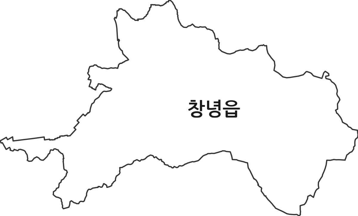 경상남도 창녕군 창녕읍 행정동 행정구역 경계 지도