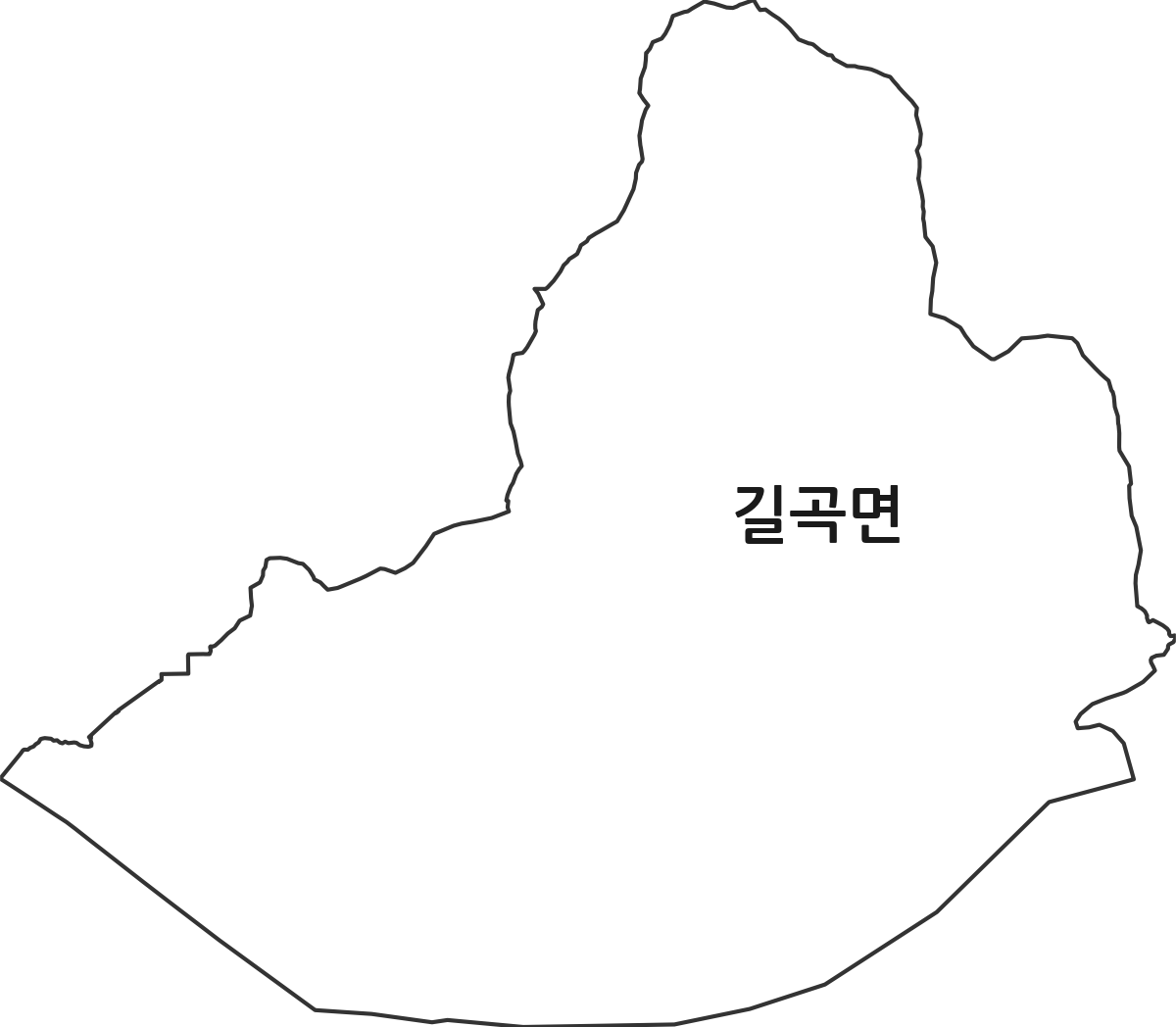 경상남도 창녕군 길곡면 법정동 행정구역 경계 지도