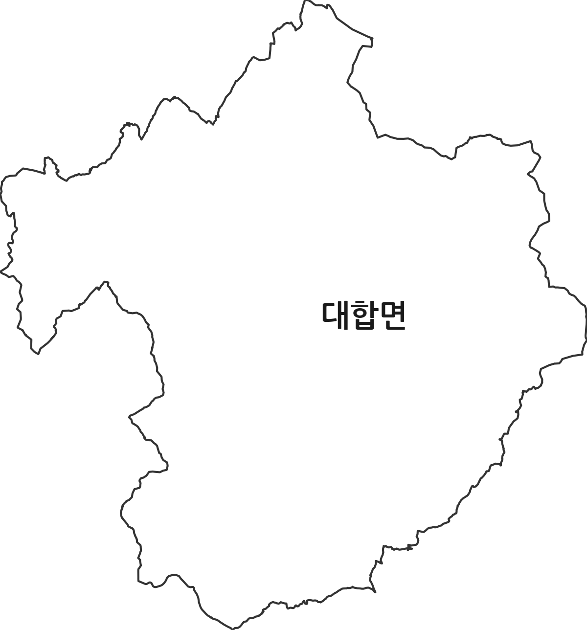 경상남도 창녕군 대합면 법정동 행정구역 경계 지도