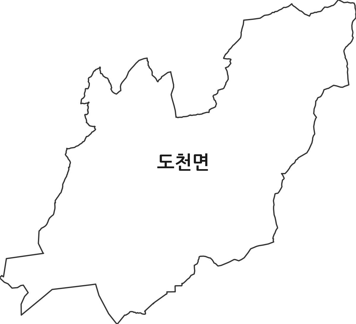 경상남도 창녕군 도천면 법정동 행정구역 경계 지도