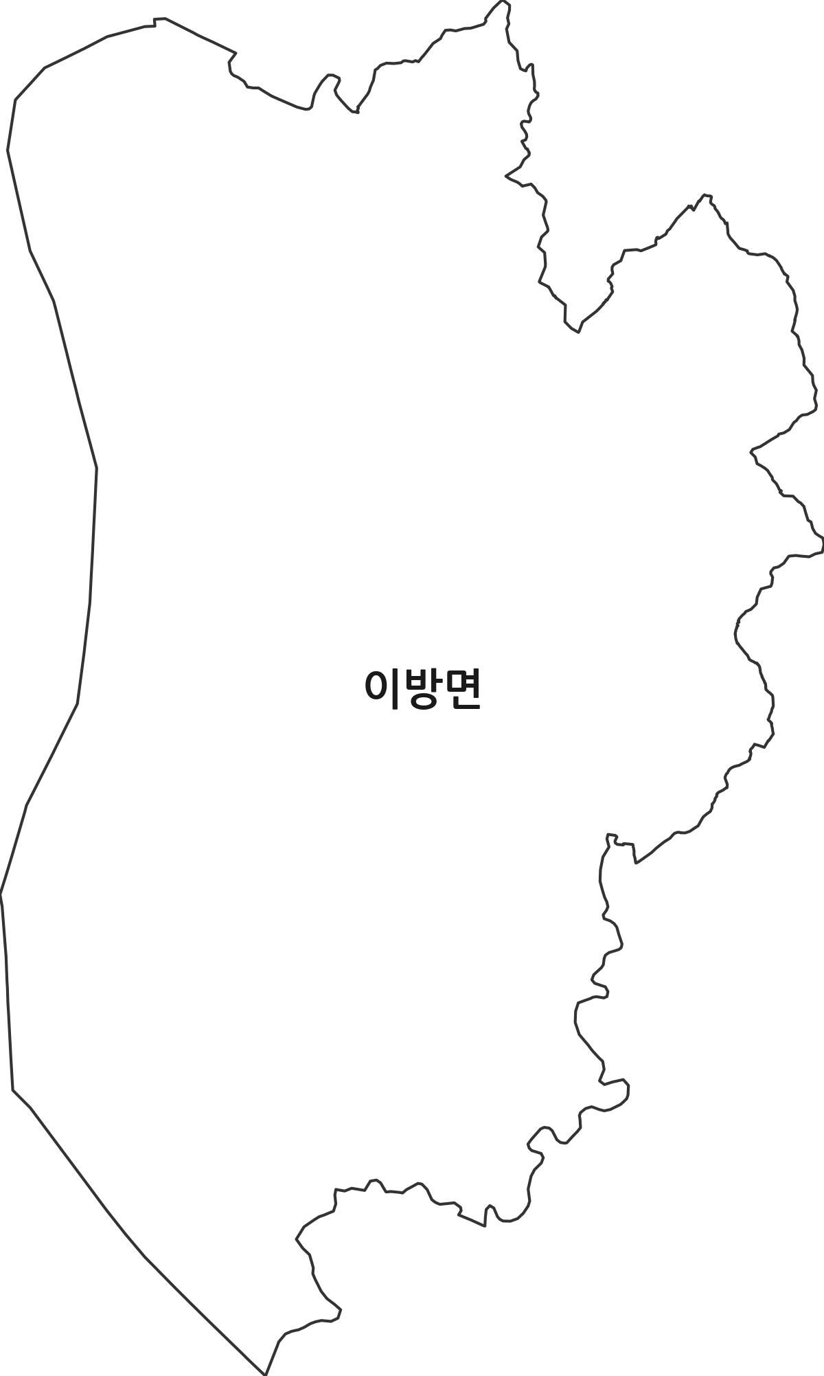 경상남도 창녕군 이방면 법정동 행정구역 경계 지도