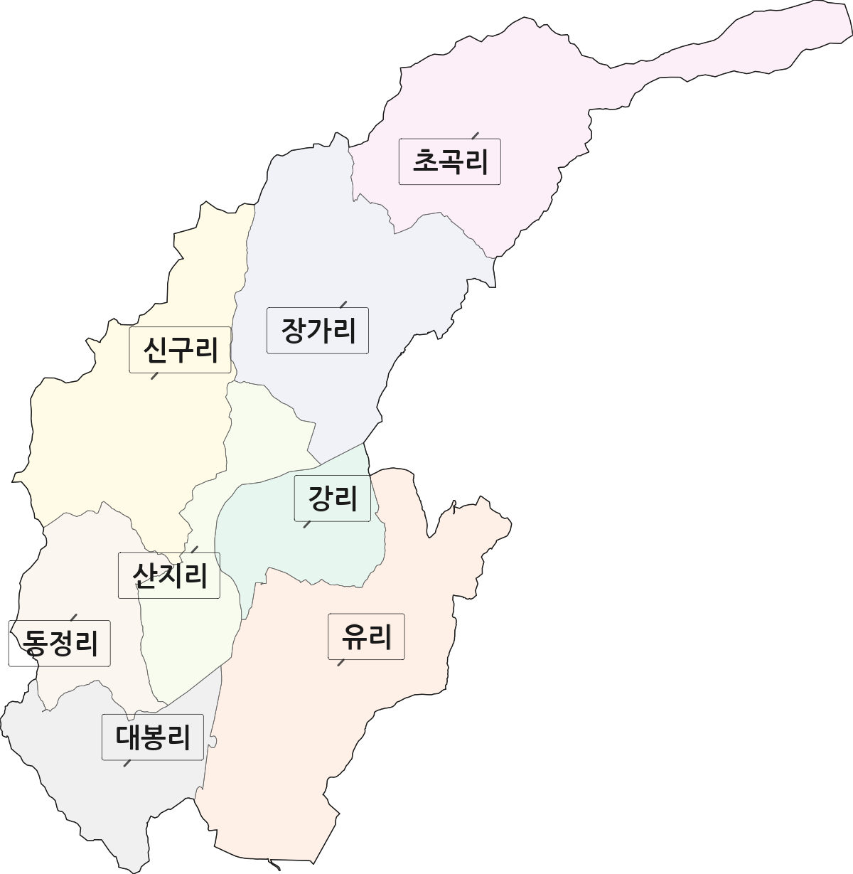 경상남도 창녕군 장마면 법정동 리 구분 행정구역 경계 지도