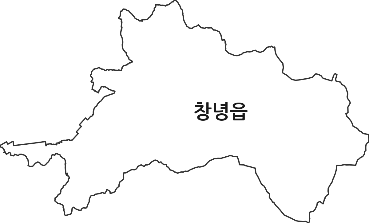 경상남도 창녕군 창녕읍 법정동 행정구역 경계 지도