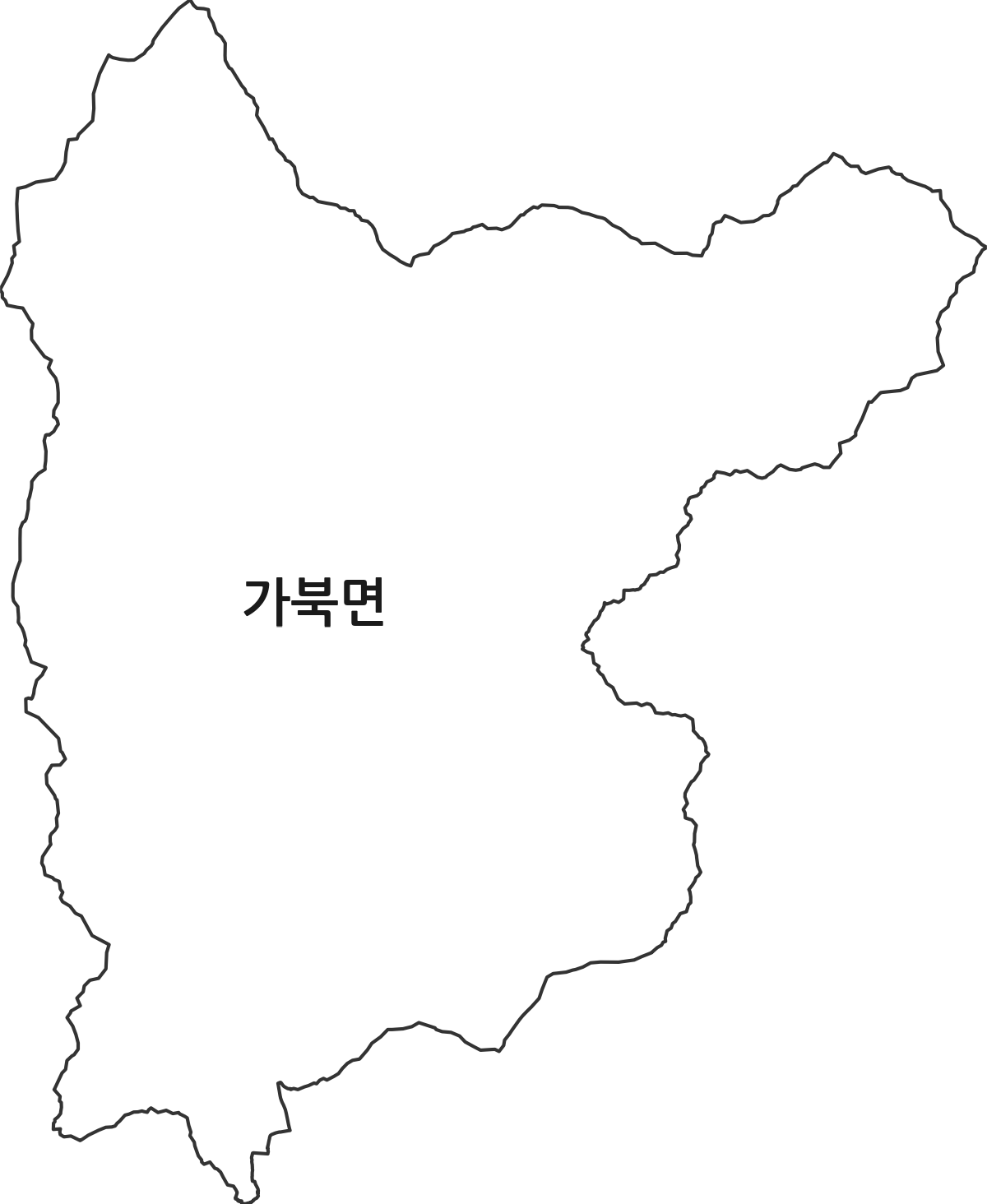 경상남도 거창군 가북면 행정동 행정구역 경계 지도