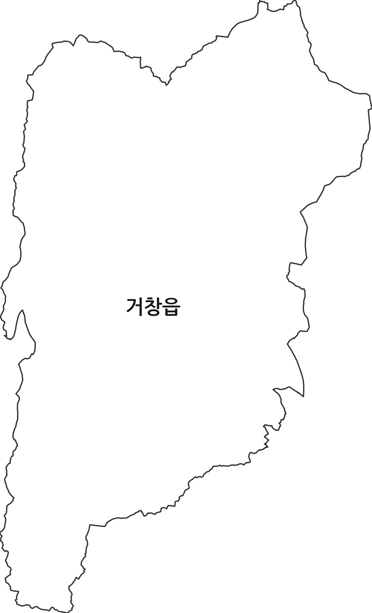 경상남도 거창군 거창읍 행정동 행정구역 경계 지도