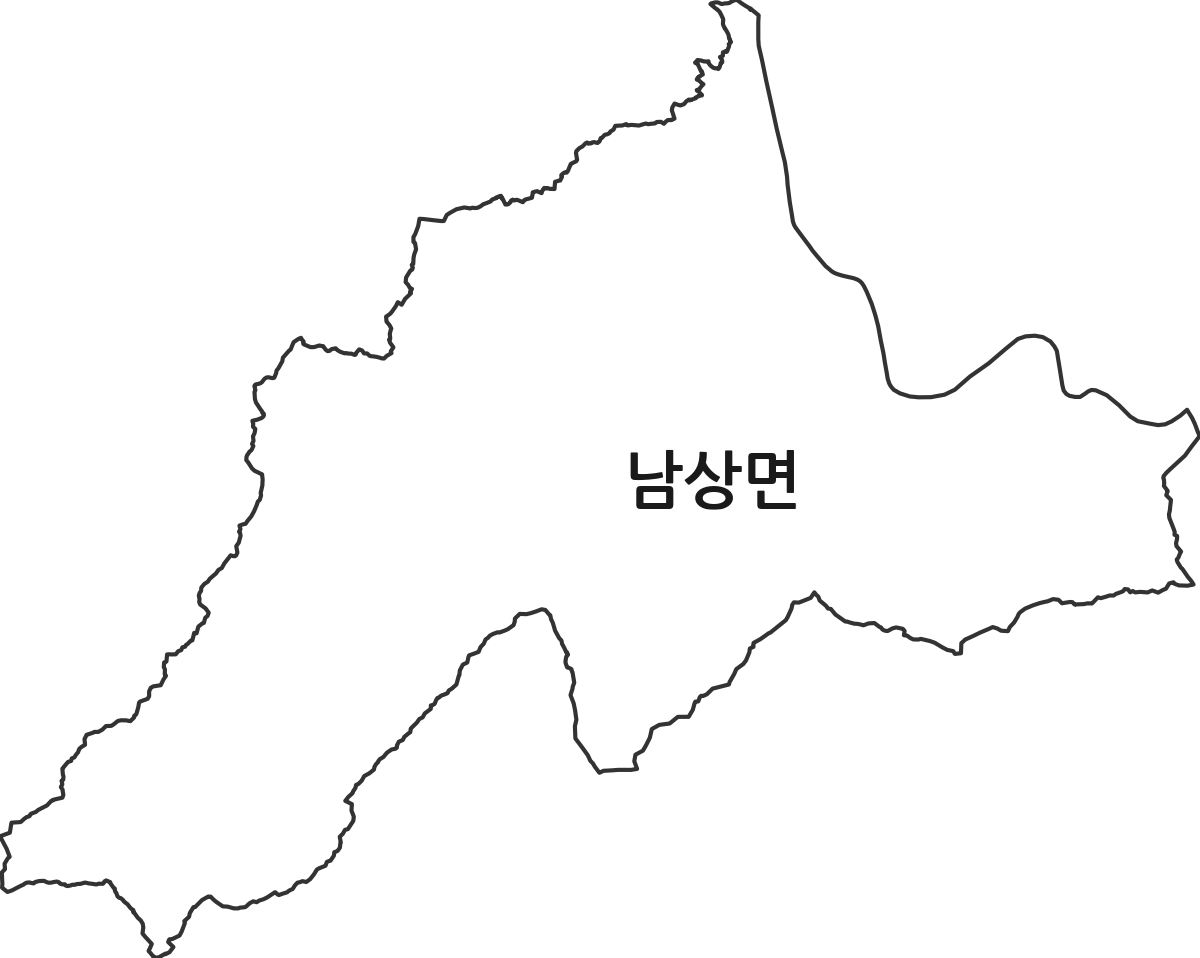 경상남도 거창군 남상면 행정동 행정구역 경계 지도