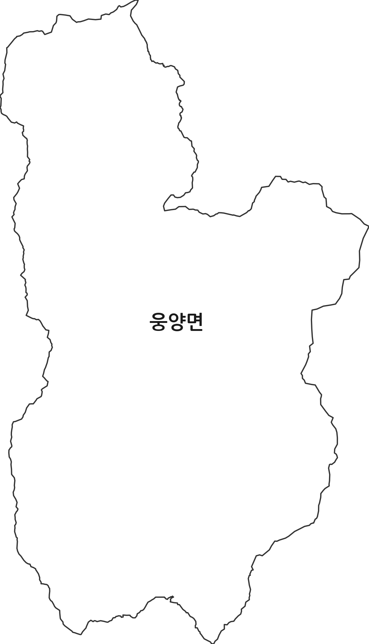 경상남도 거창군 웅양면 행정동 행정구역 경계 지도