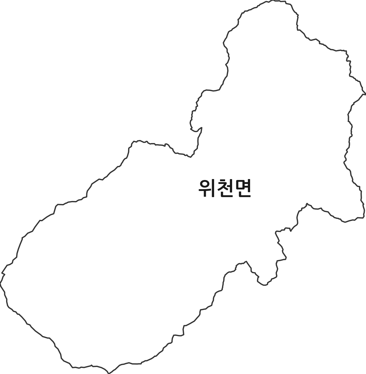 경상남도 거창군 위천면 행정동 행정구역 경계 지도