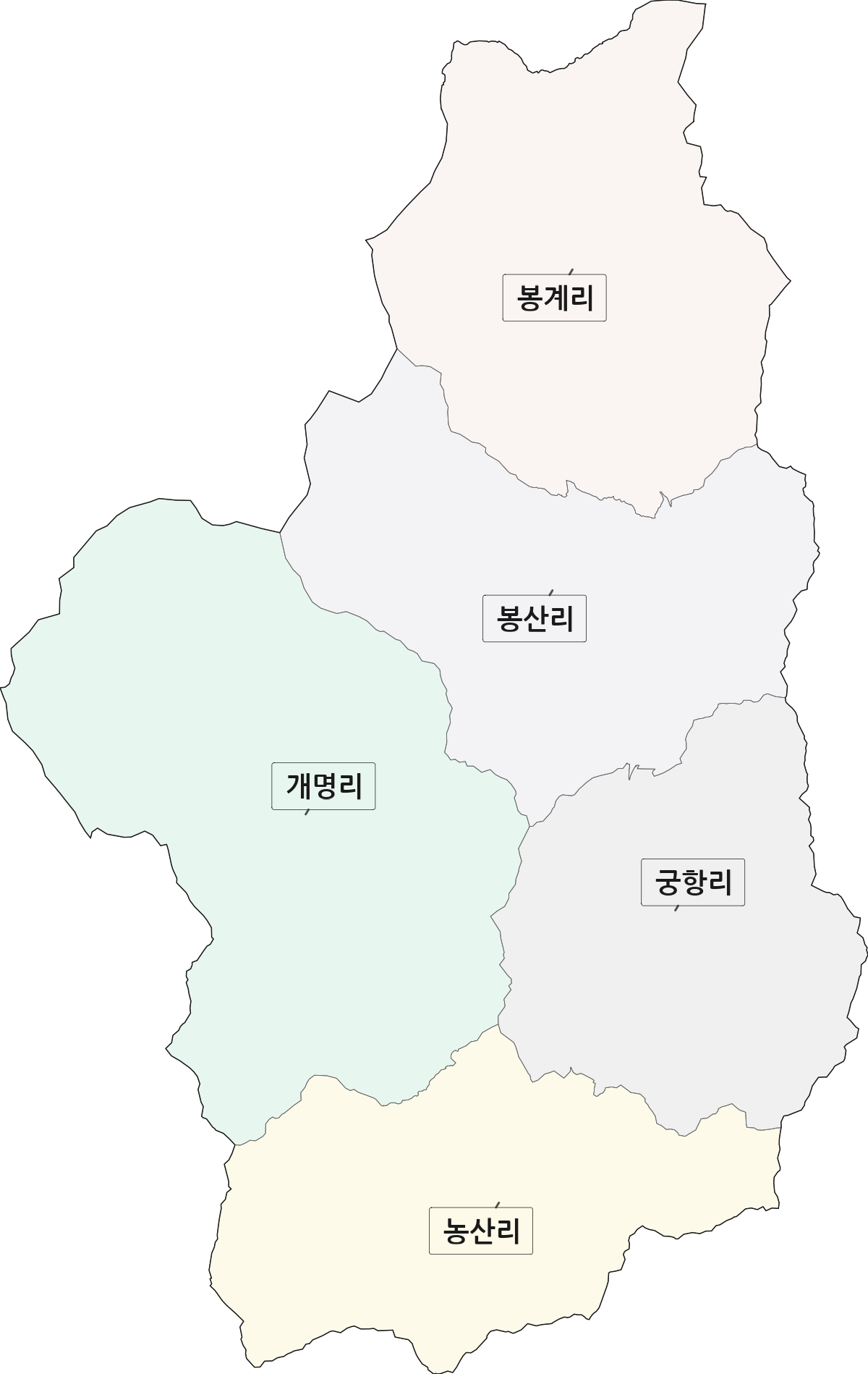 경상남도 거창군 고제면 법정동 리 구분 행정구역 경계 지도