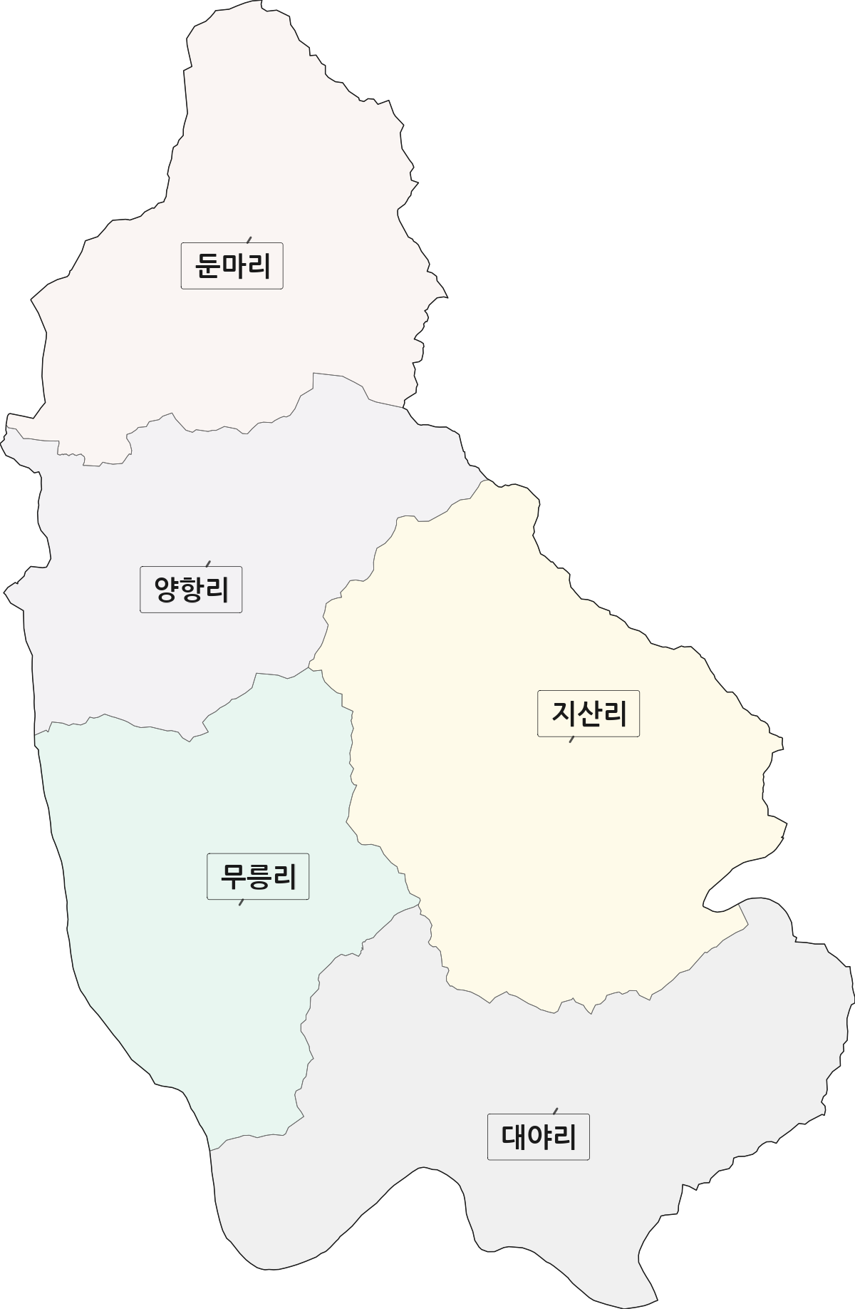 경상남도 거창군 남하면 법정동 리 구분 행정구역 경계 지도