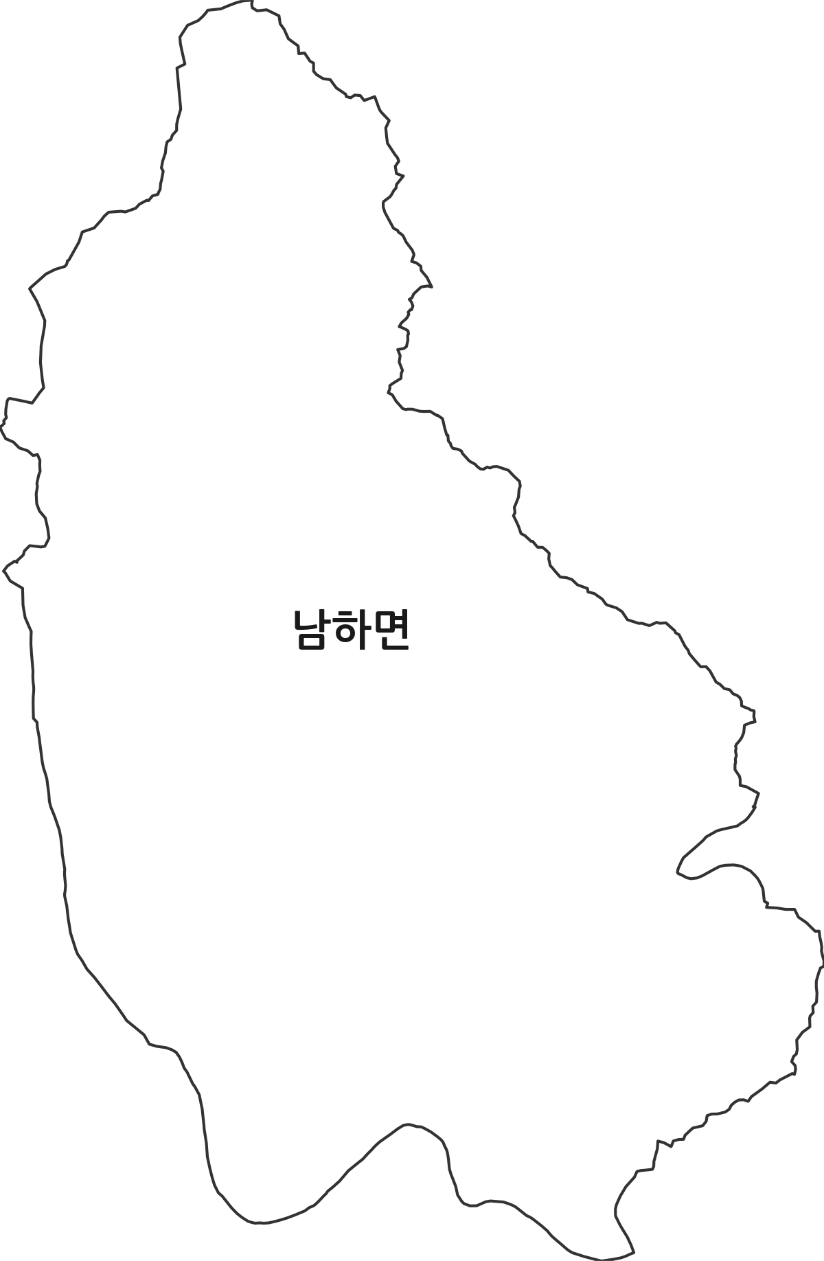 경상남도 거창군 남하면 법정동 행정구역 경계 지도