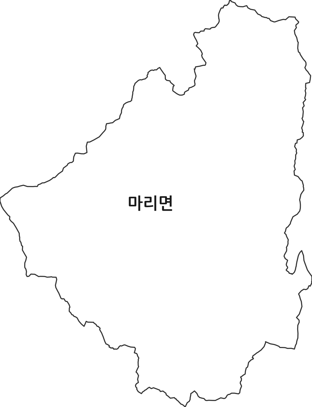 경상남도 거창군 마리면 법정동 행정구역 경계 지도