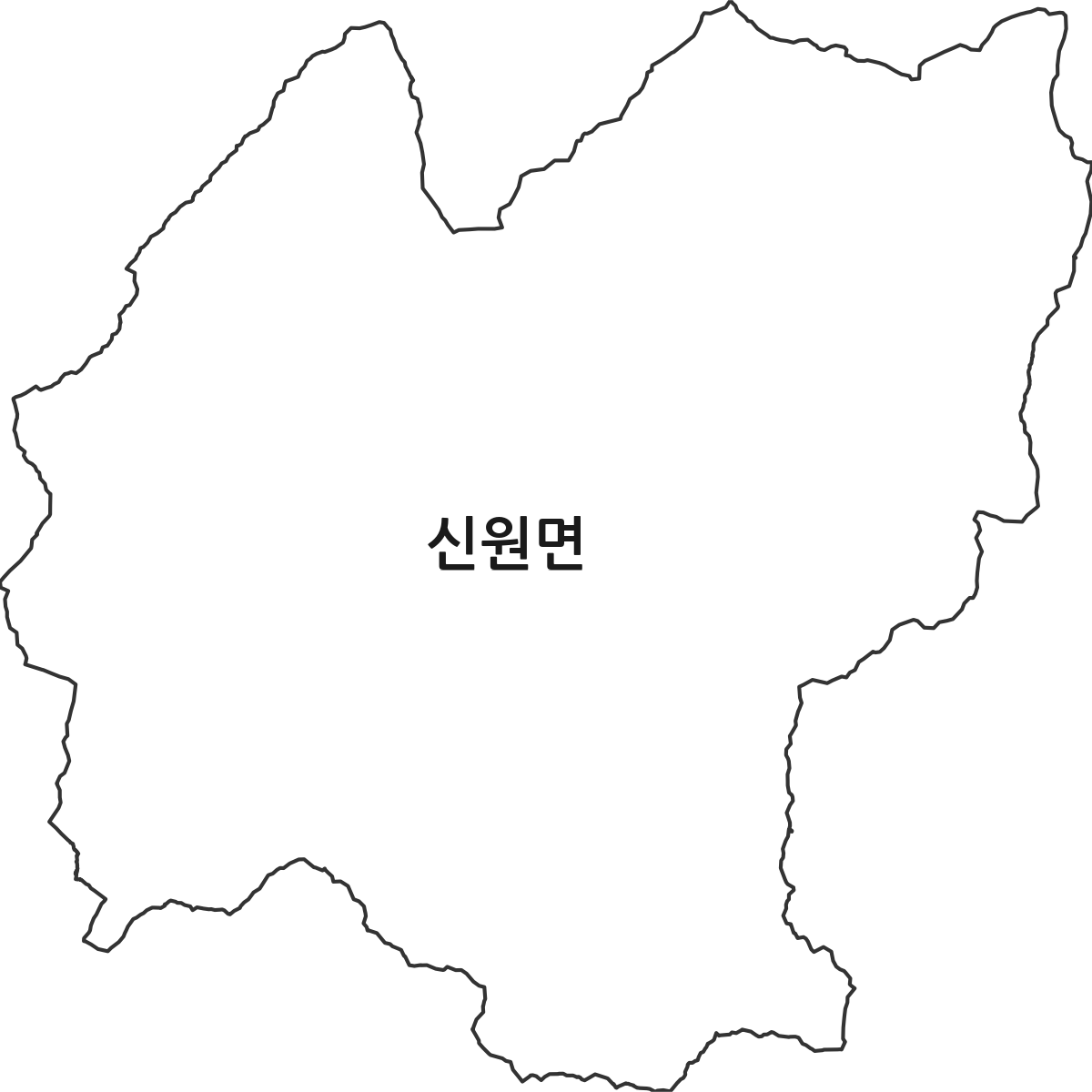 경상남도 거창군 신원면 법정동 행정구역 경계 지도
