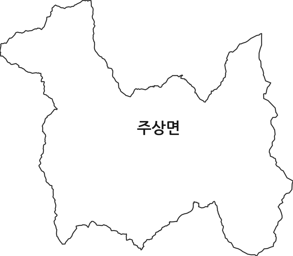 경상남도 거창군 주상면 법정동 행정구역 경계 지도