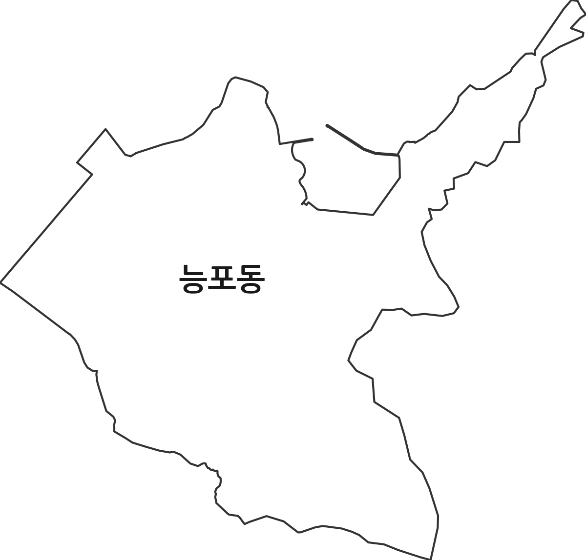 경상남도 거제시 능포동 행정동 행정구역 경계 지도