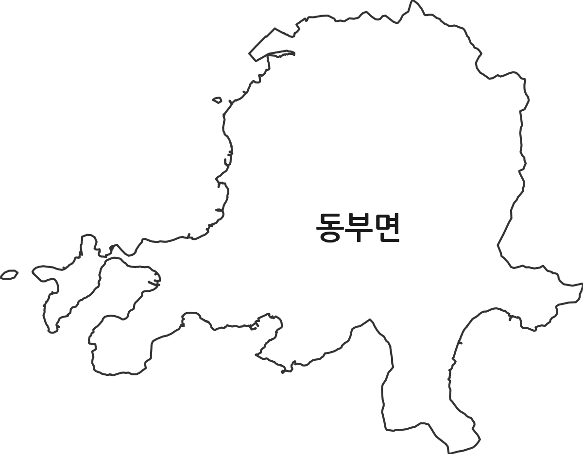 경상남도 거제시 동부면 행정동 행정구역 경계 지도