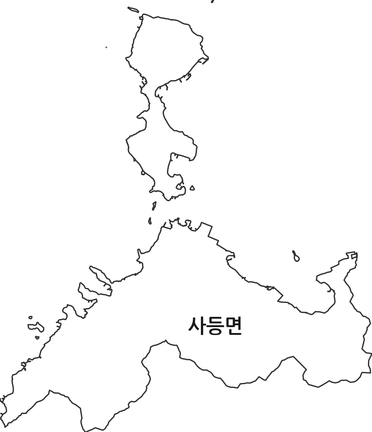 경상남도 거제시 사등면 행정동 행정구역 경계 지도