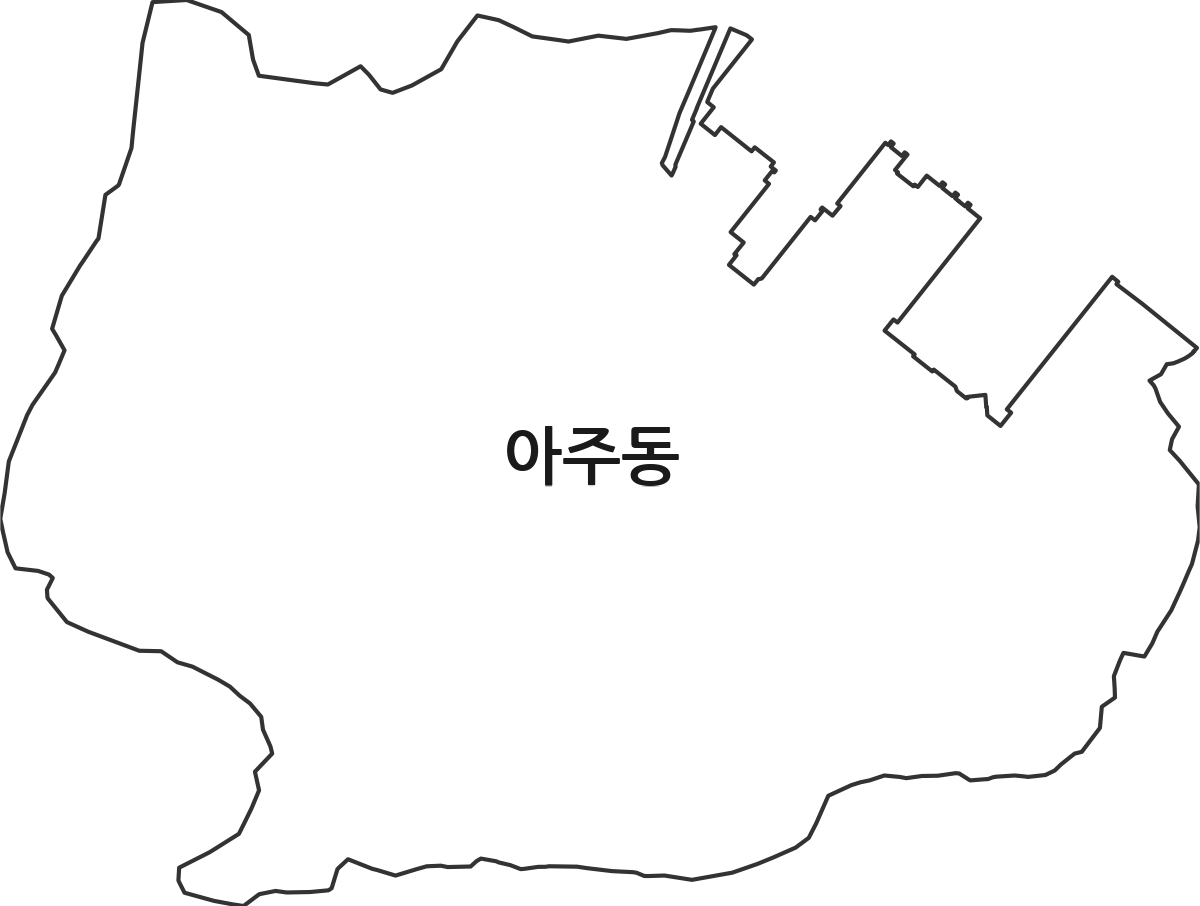경상남도 거제시 아주동 행정동 행정구역 경계 지도
