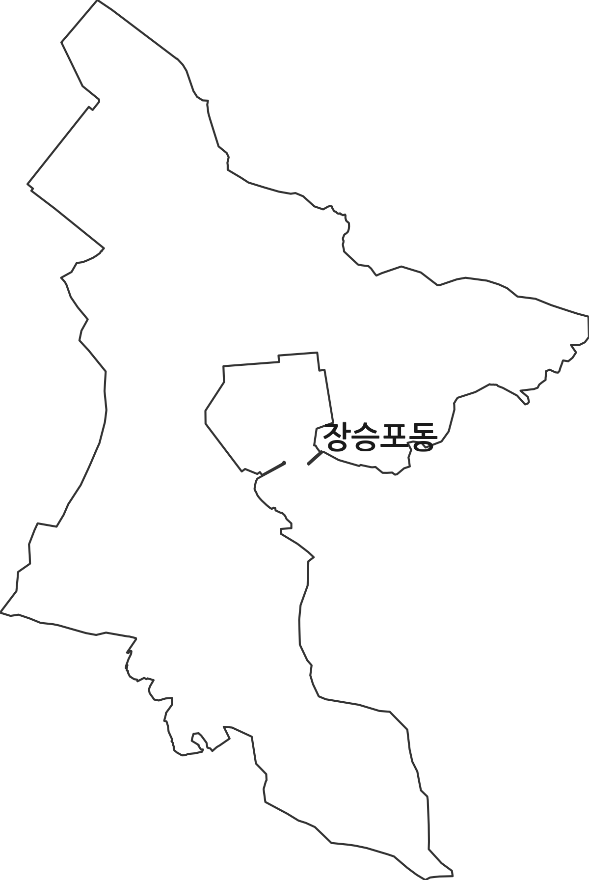 경상남도 거제시 장승포동 행정동 행정구역 경계 지도