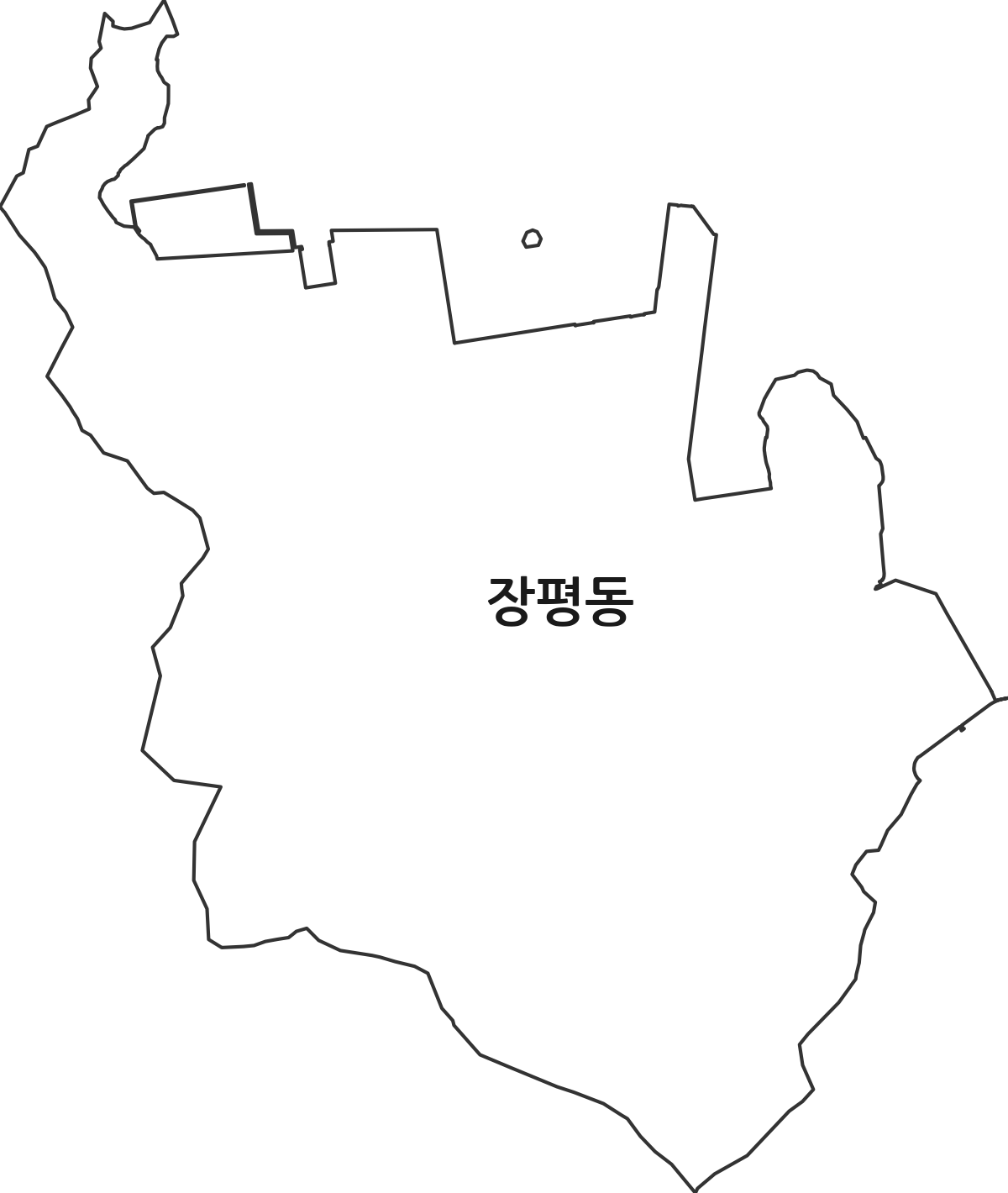 경상남도 거제시 장평동 행정동 행정구역 경계 지도