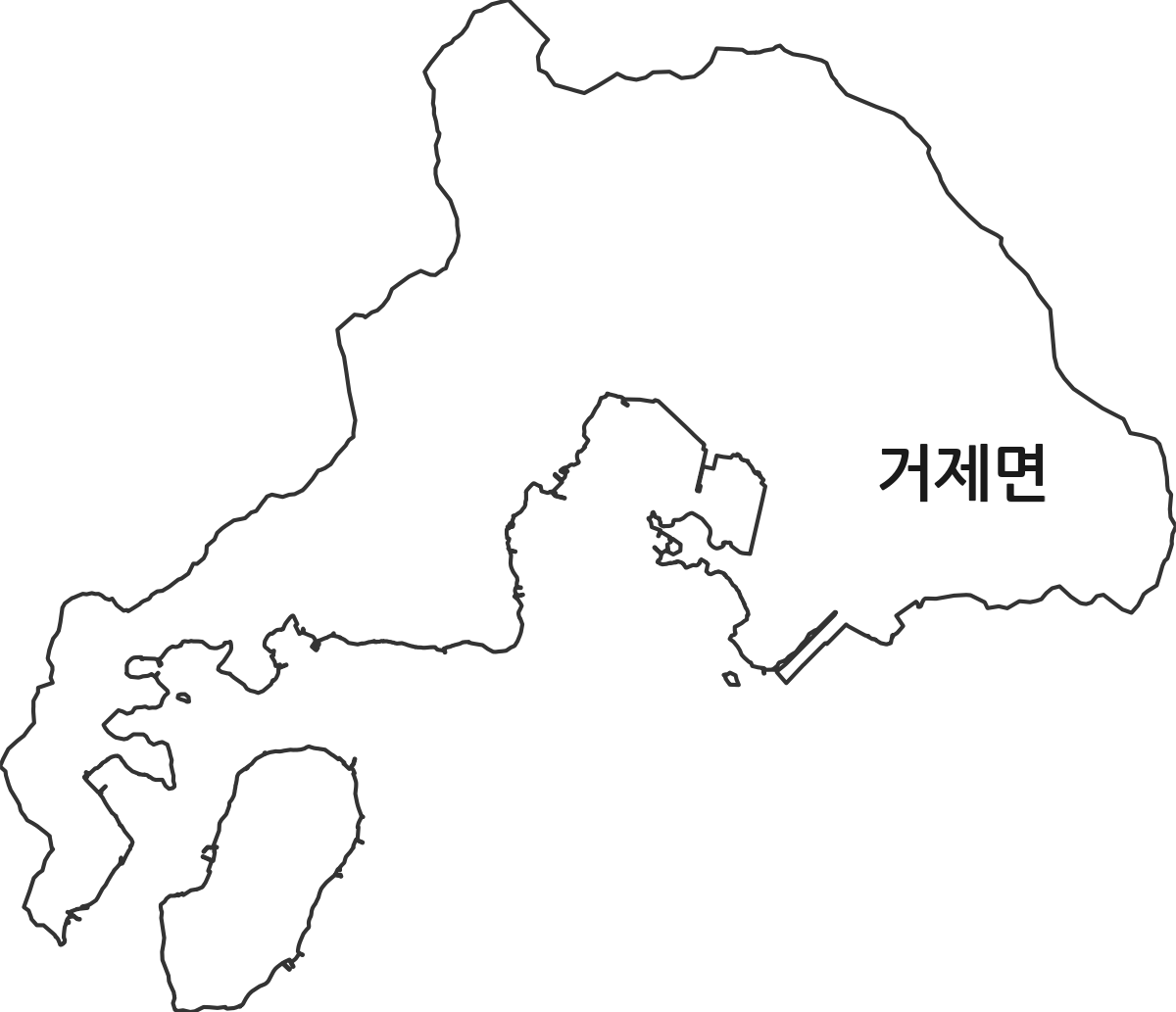 경상남도 거제시 거제면 법정동 행정구역 경계 지도