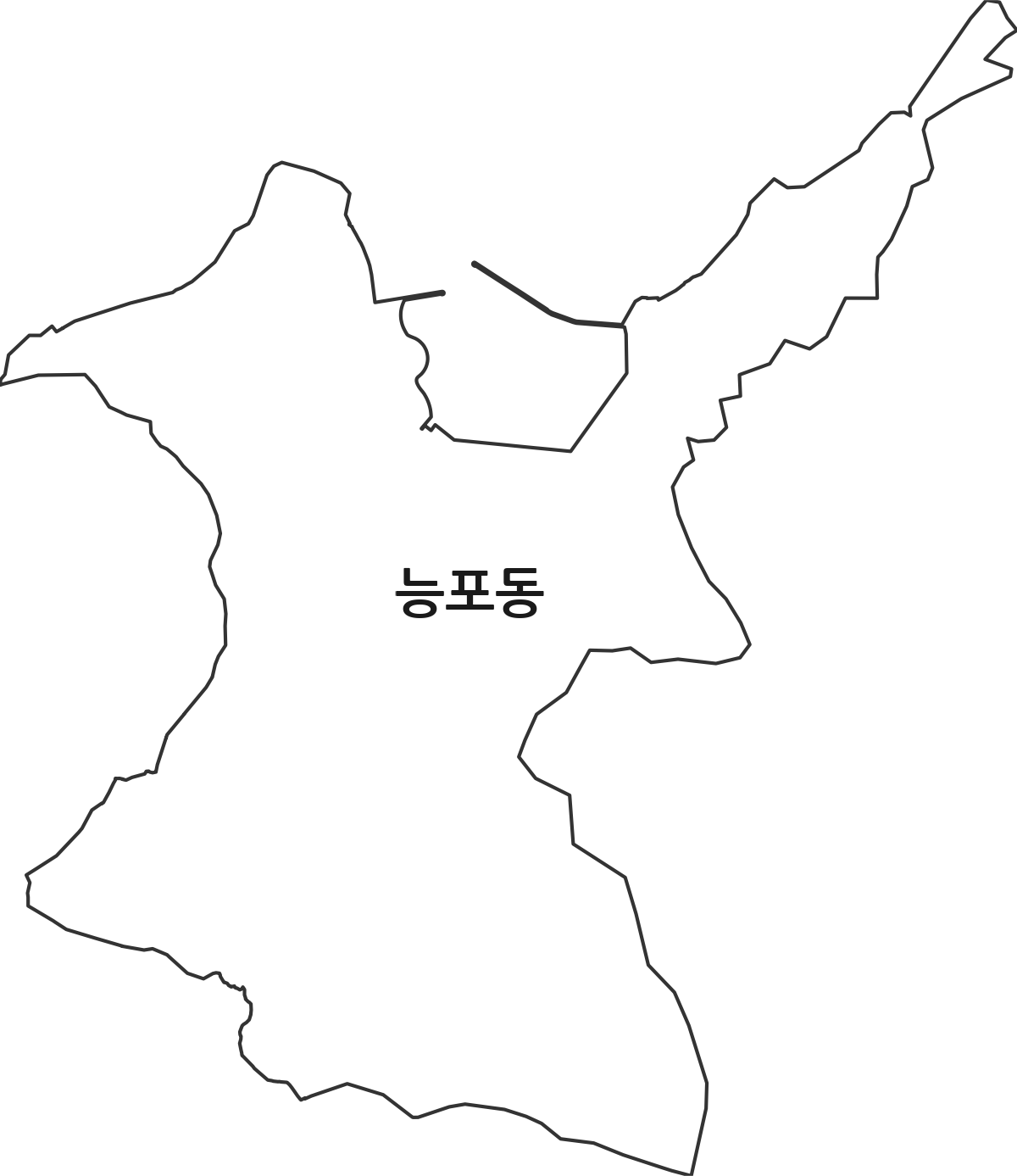 경상남도 거제시 능포동 법정동 행정구역 경계 지도