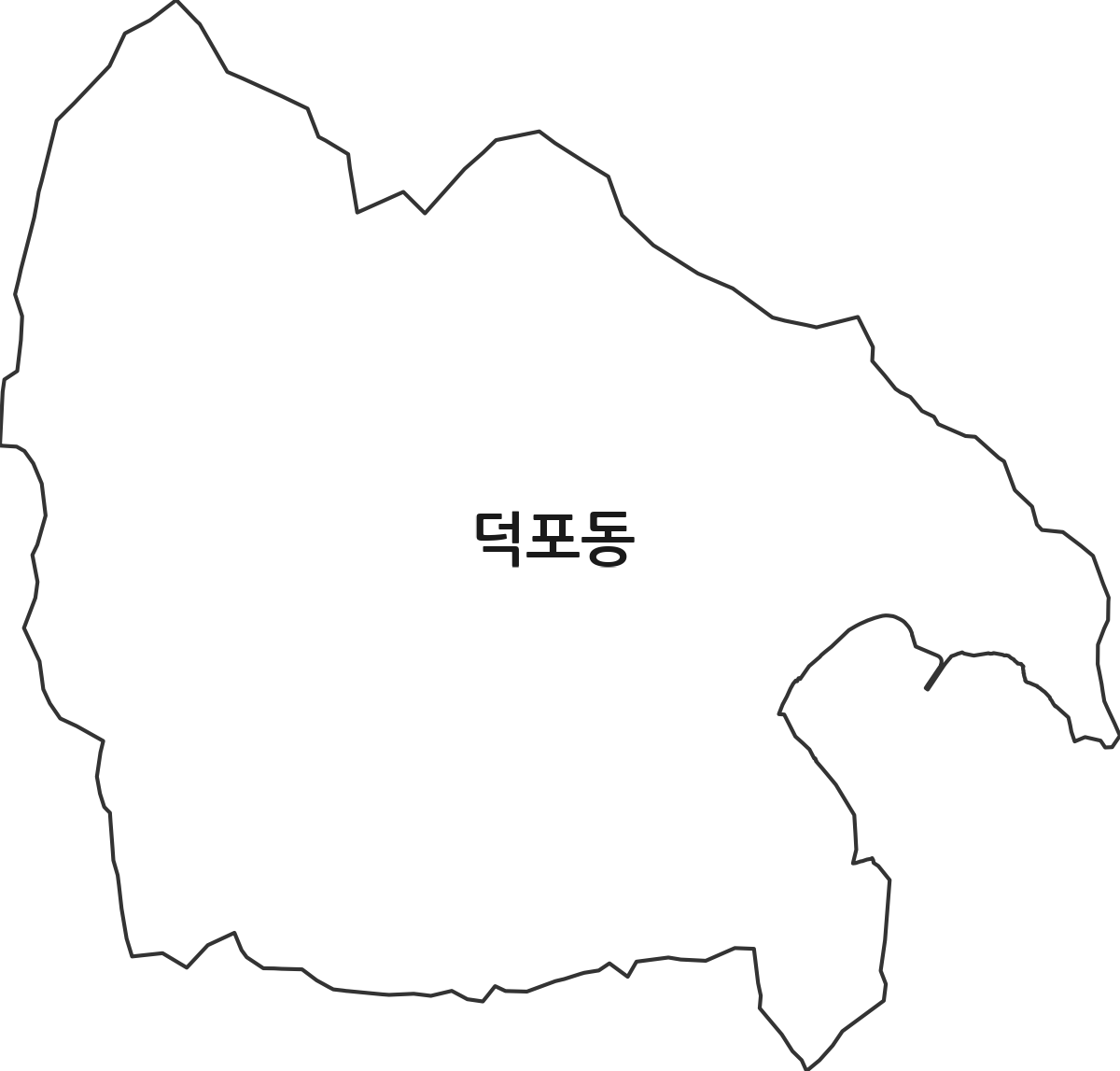경상남도 거제시 덕포동 법정동 행정구역 경계 지도