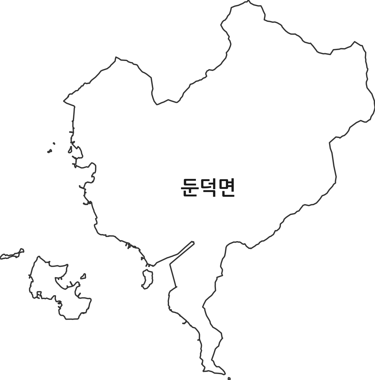 경상남도 거제시 둔덕면 법정동 행정구역 경계 지도