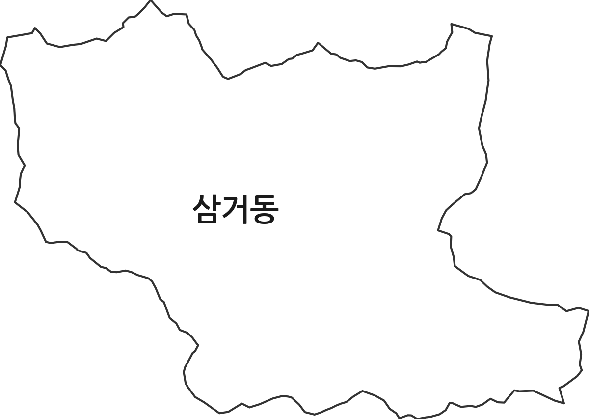 경상남도 거제시 삼거동 법정동 행정구역 경계 지도