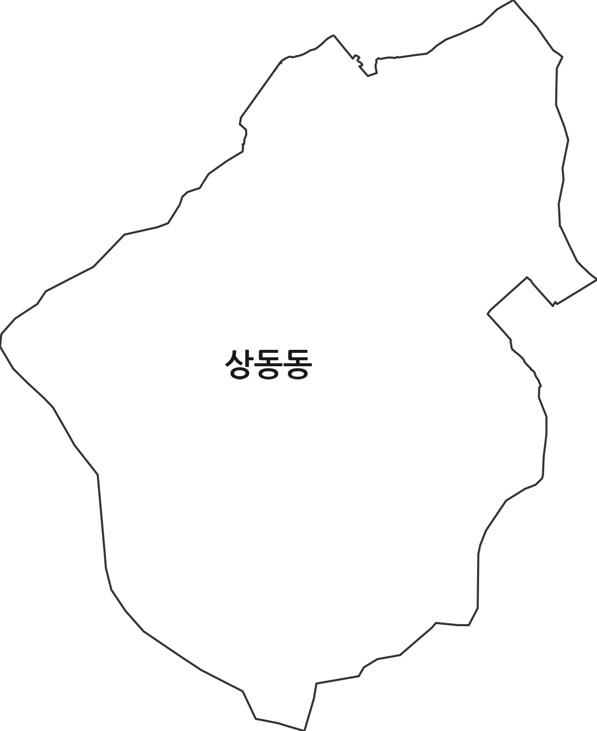 경상남도 거제시 상동동 법정동 행정구역 경계 지도