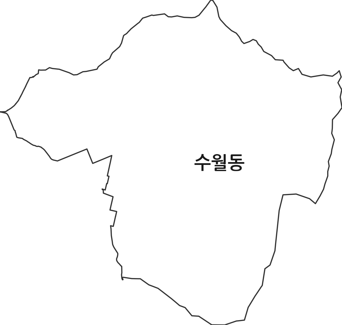 경상남도 거제시 수월동 법정동 행정구역 경계 지도