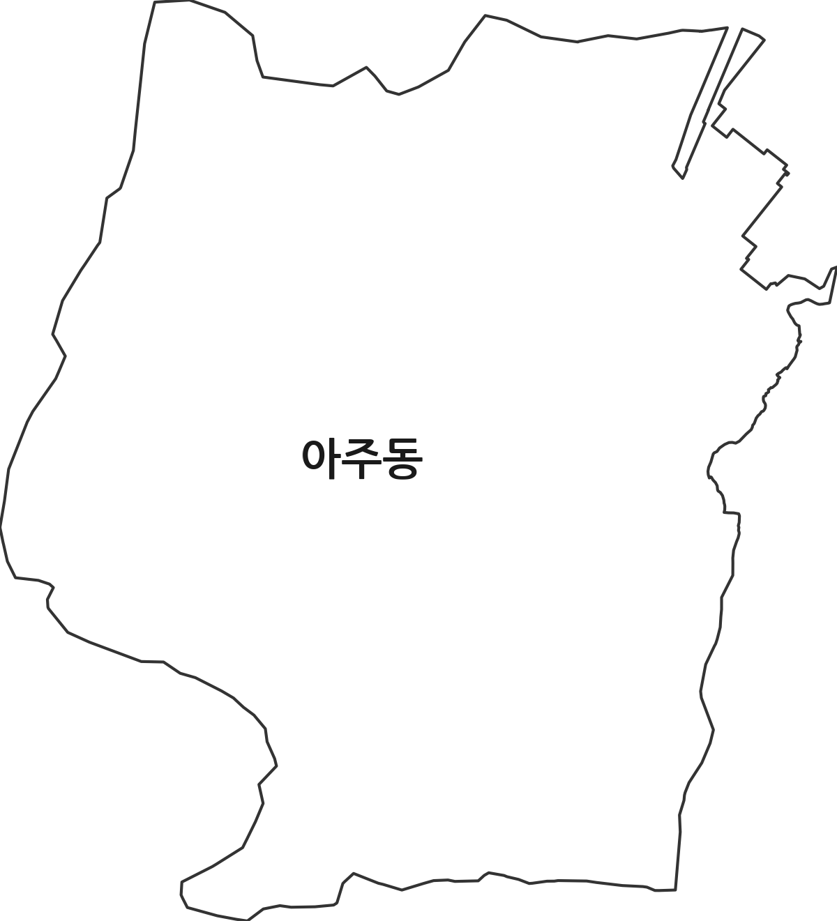 경상남도 거제시 아주동 법정동 행정구역 경계 지도