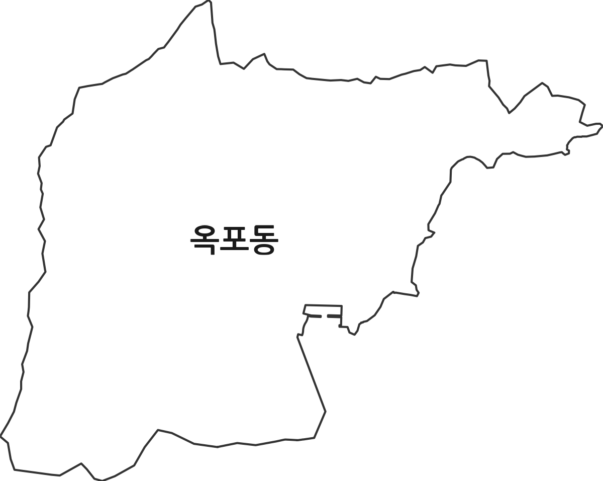 경상남도 거제시 옥포동 법정동 행정구역 경계 지도